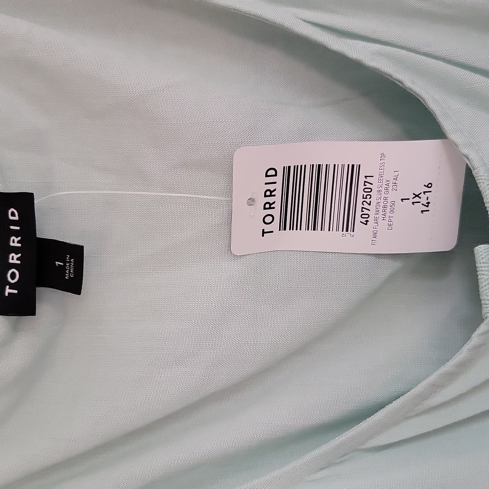 Torrid Women's Fit And Flare Sleeveless Blouse 1X Harbor Gray NWT - Picture 3 of 6